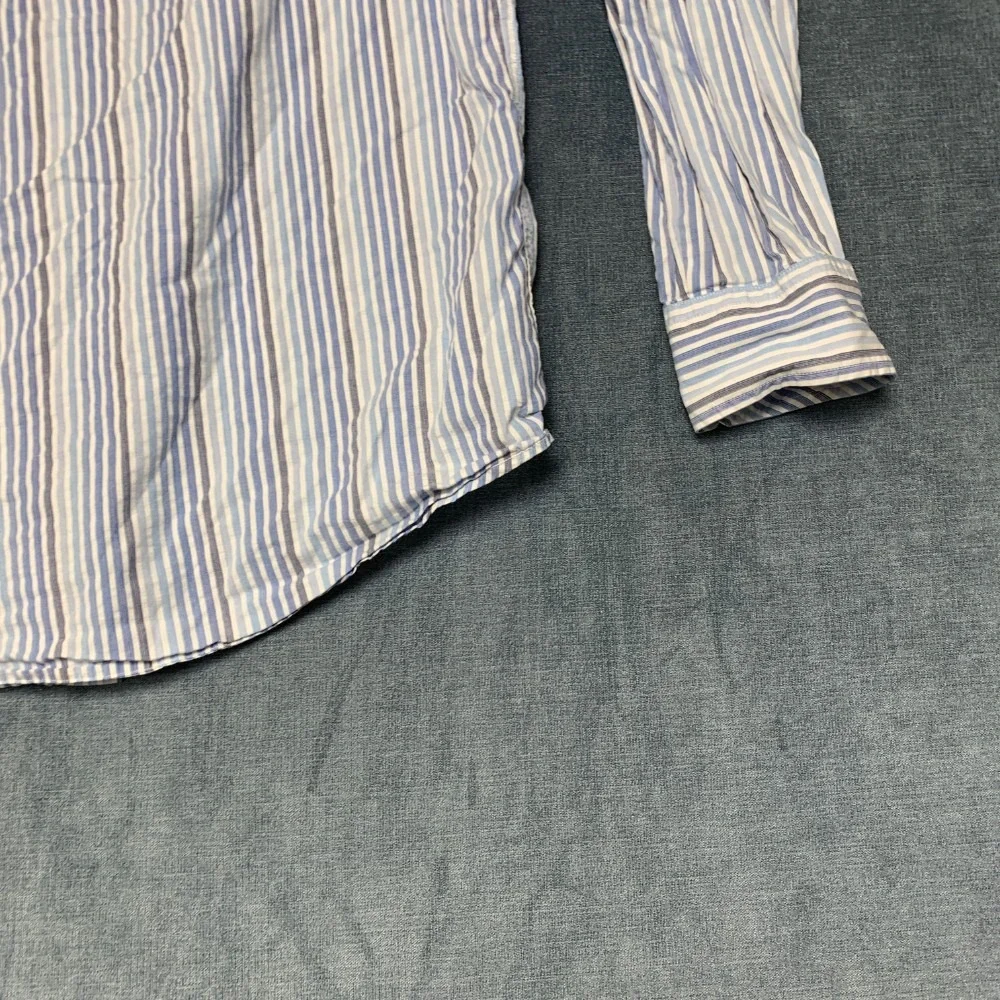 Banana Republic Shirt Mens Large Multicolor Striped Cotton Non Stretch Button Up